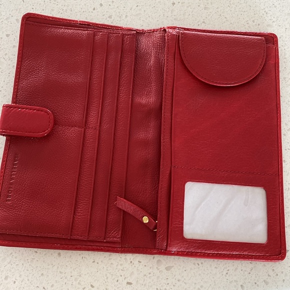 ISABELLA FIORE "Free Spirit" Tattoo Leather Wallet document holder red folder - Picture 3 of 6